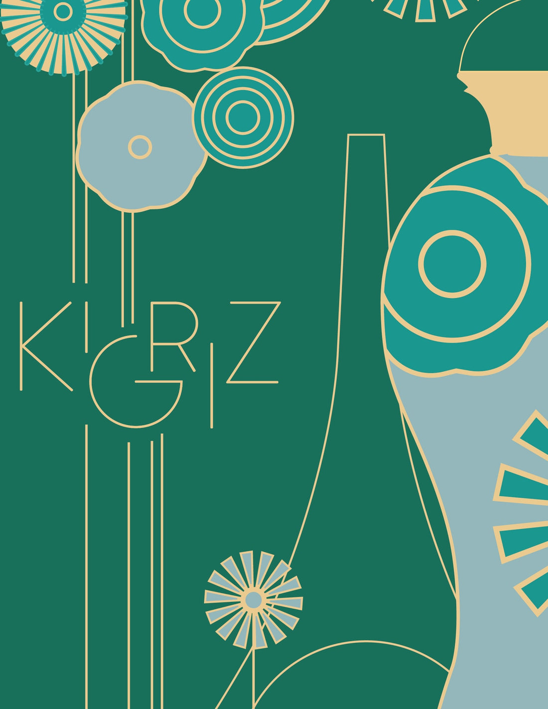 Kigriz, the rooftops of Paris, Art Deco illustration